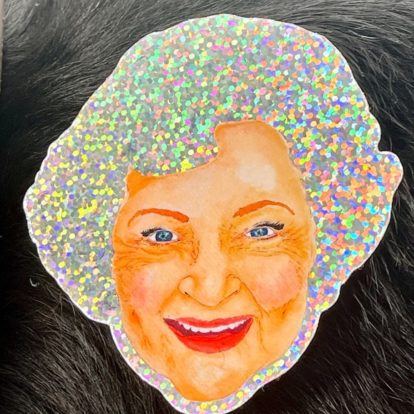 Betty White Premium Glitter Stickers - Sparkly Golden Girls Decals 3” - 10 pack - Picture 4 of 5